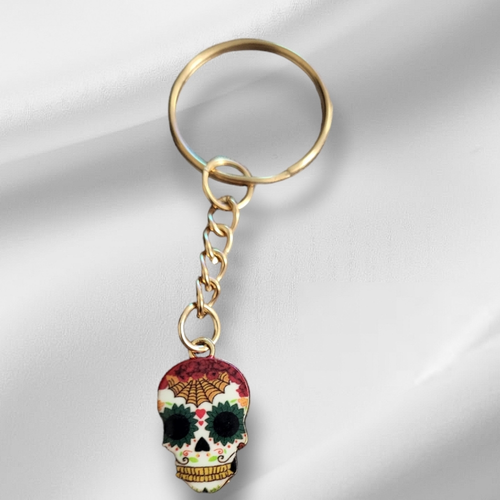 New sugar skull keychain